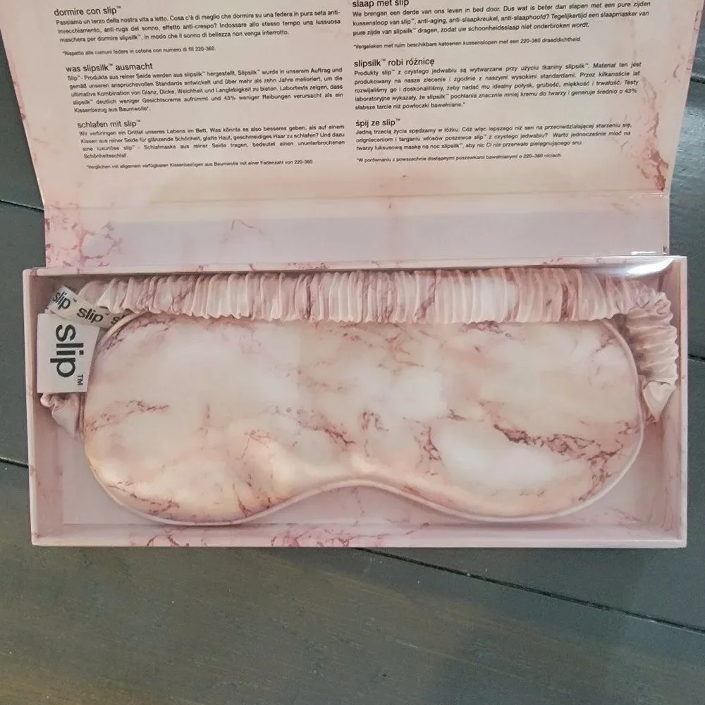 Slip Silk Sleep Mask, Pink Marble (One Size) - 100% Pure Mulberry…